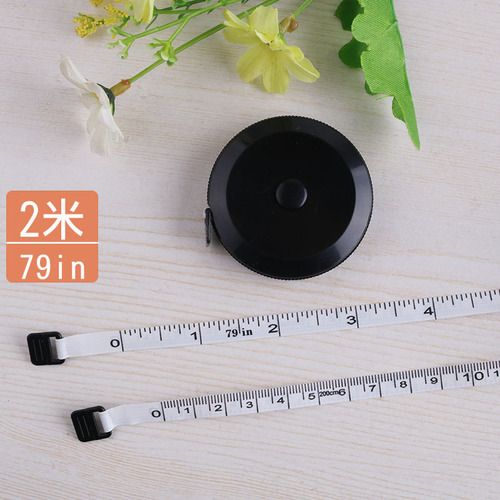 Black small tape measure 2 meters height measure three-dimensional waist circumference tape 1.5 meters ruler round inch soft leather tape measure foreign trade logo