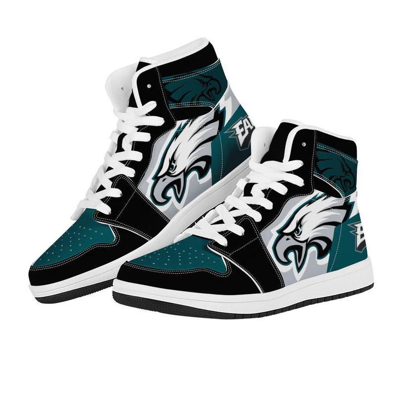 Cross-border new men's and women's board shoes high-top basketball shoes NFL Philadelphia Eagles team printed running shoes foreign trade generation