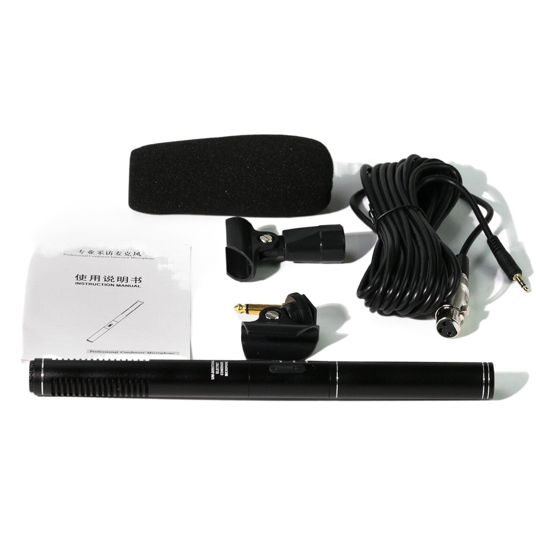 Pistola Cámara SLR micrófono grabación profesional entrevista Cable micrófono DV TV periodista entrevista micrófono