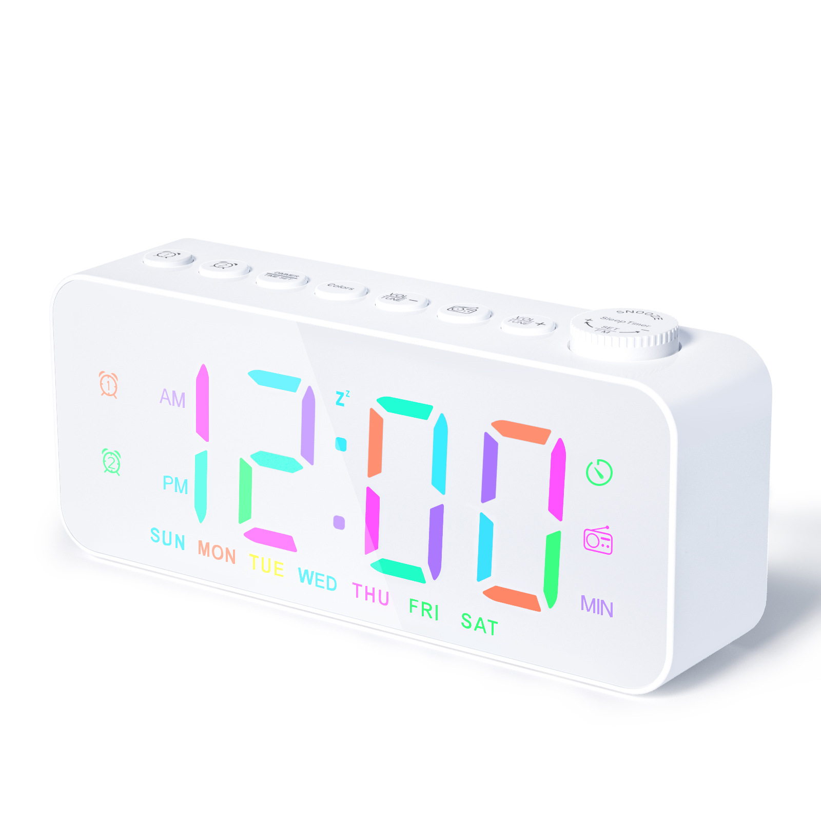 Nuevo reloj electrónico negro estudiante especial multifunción reloj despertador de radio reloj de alarma digital de pantalla grande