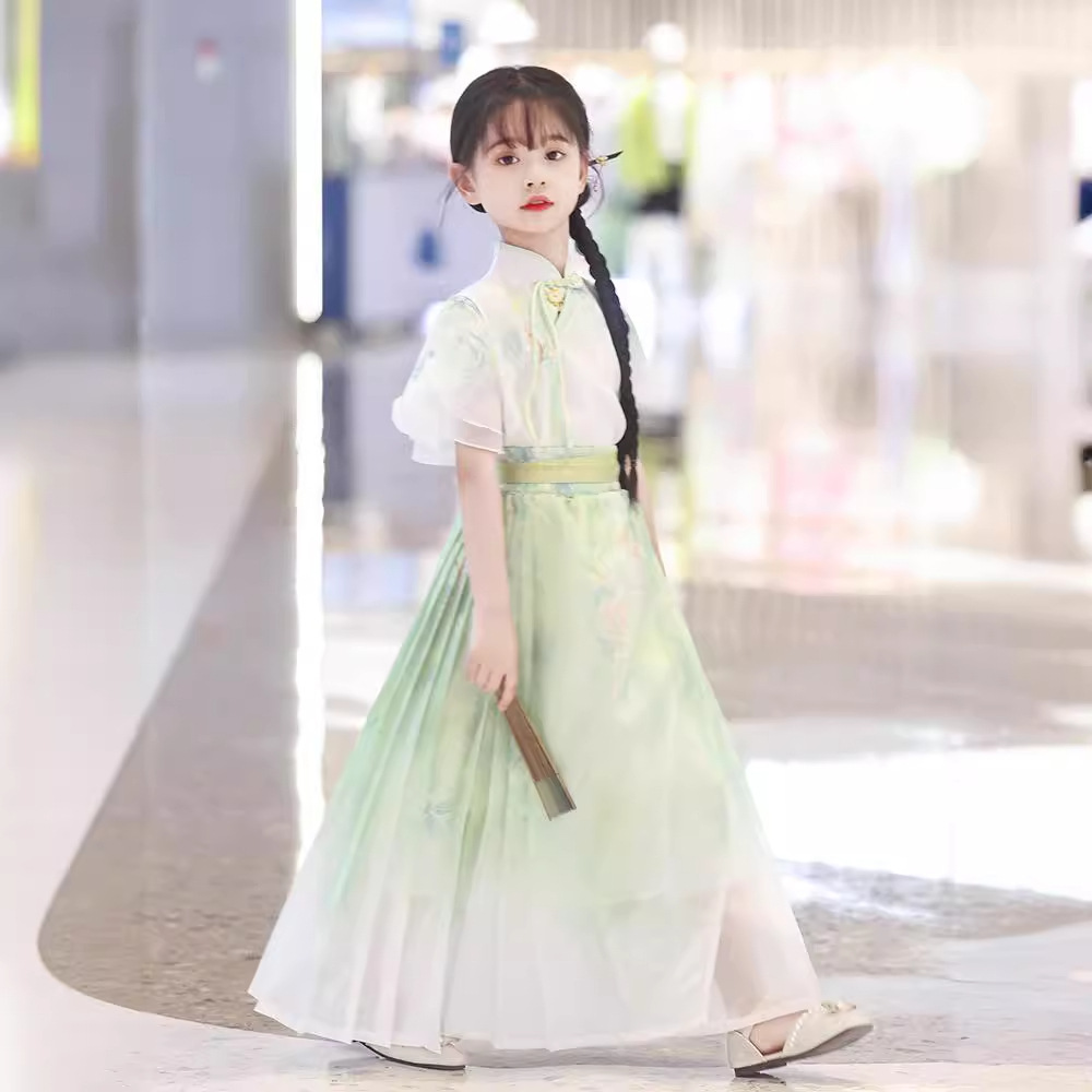 女童汉服小清新超仙中国风小女孩高端裙子明制儿童马面裙薄款夏天