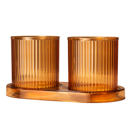 ins high-looking toothbrushing cup, single-layer toothbrushing cup set, internet celebrity transparent light luxury mouthwash cup