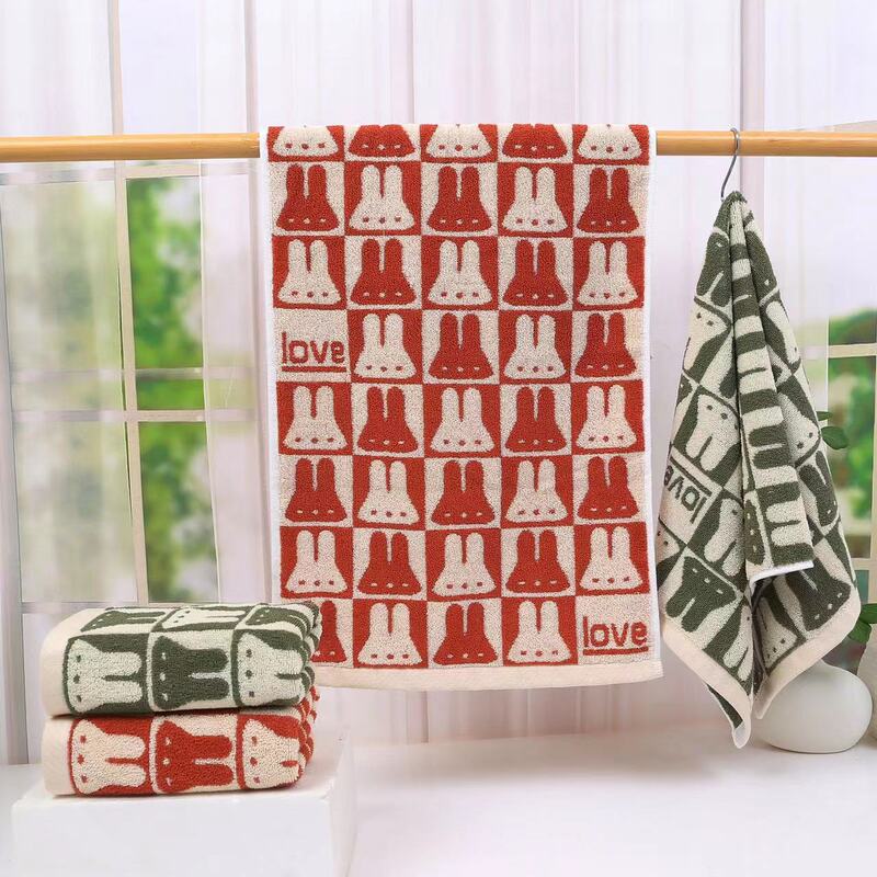Wholesale thin new 16-piece Selo spinning soft rabbit color stripe Cartoon creative towel 105g absorbent couple face towel