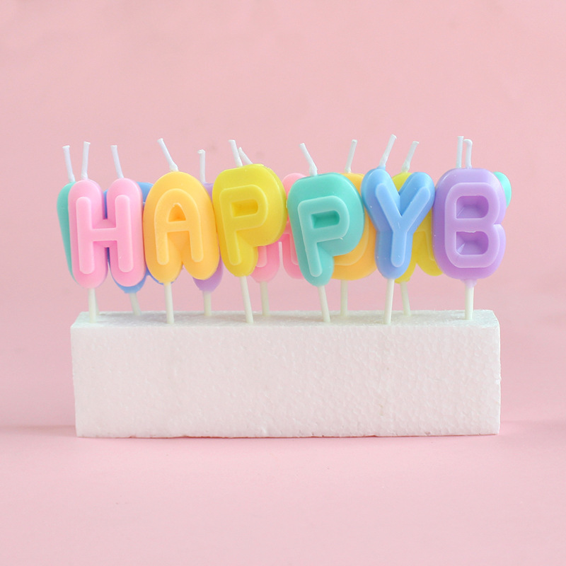 Colorful Cartoon Cute Letter Candles Set For Birthday Candy Colored Cartoon Cakes Photo Decorations And Atmosphere Setups_voghion.com