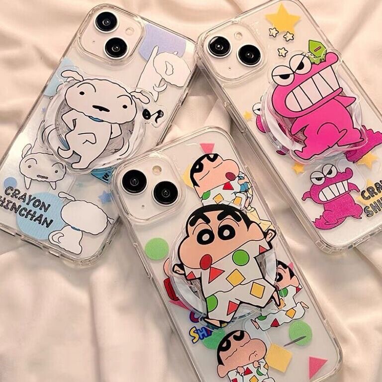 Cartoon crayon small new white dog with magnetic attraction for Apple 15promax mobile phone case 16/14 soft 13/12 women