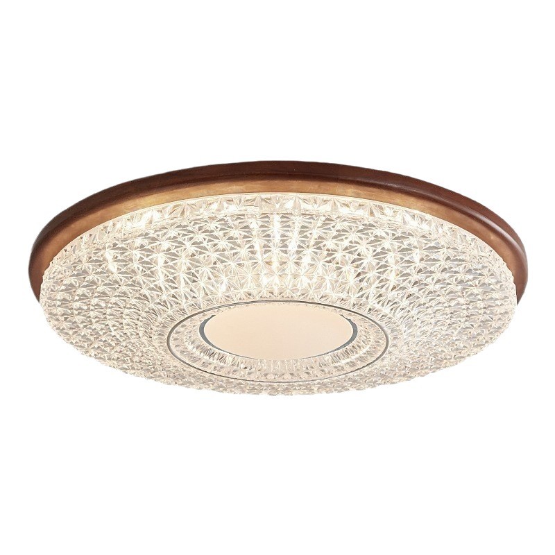 [Seleccionado cuidadosamente] Nueva lámpara de techo de estilo chino, sala de estudio de nogal retro americano, lámpara de habitación redonda de madera maciza de estilo antiguo