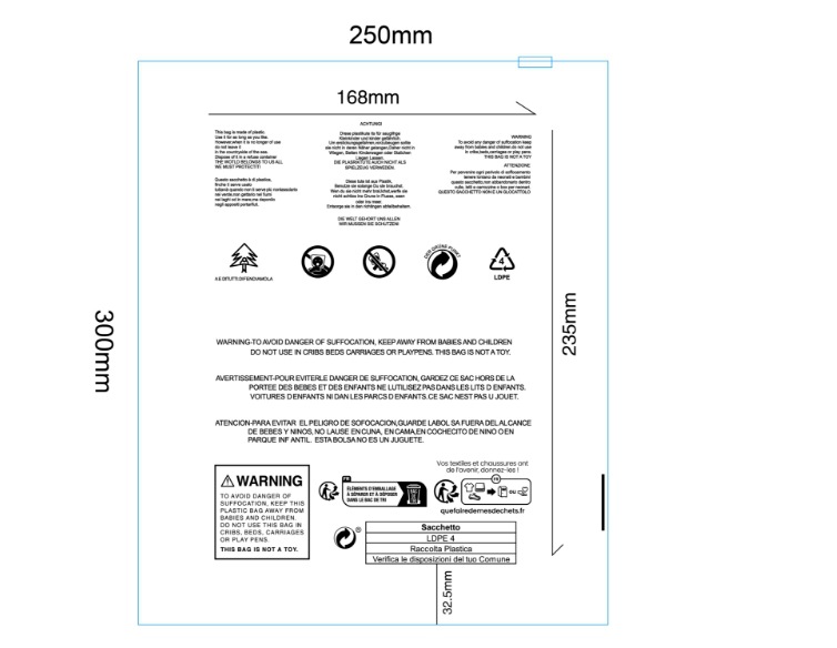 25*30cm(100/가방); 새로운 경고 지퍼 가방 투명; PE 신소재