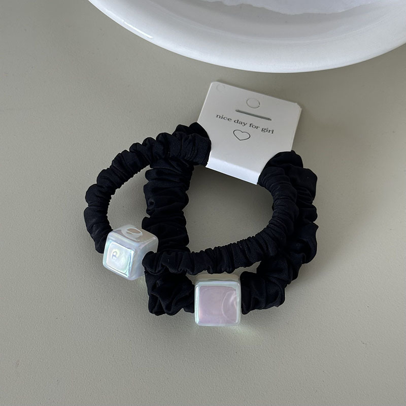 Coppia francese di perline rotonde di alta qualità di colore curry nero, perline di nicchia rotonde quadrate, anelli per capelli eleganti e veloci per coda di cavallo_voghion.com