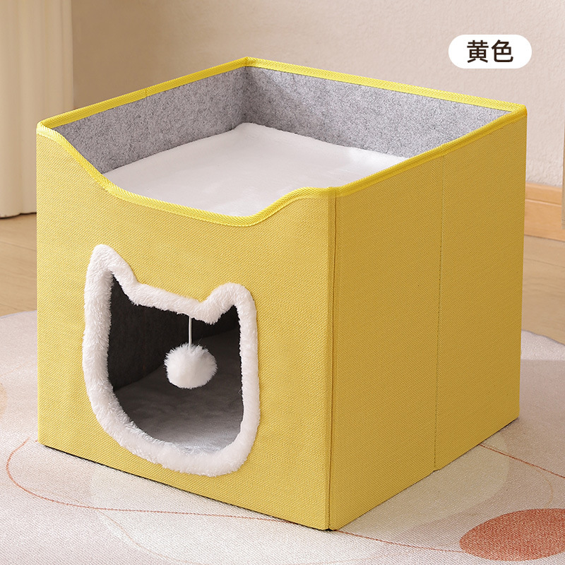 Nido de gato transfronterizo plegable para alojar gatos, casa de gato, villa de cuatro estaciones con placa de agarre para gatos, calentamiento para gatos, productos para mascotas