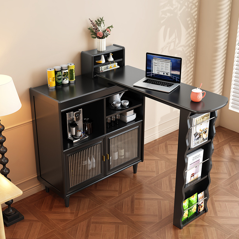 French Style Solid Wood Bar Table Home Casual Scalable Small Apartment Partition Narrow Island Table Modern Simple Sideboard