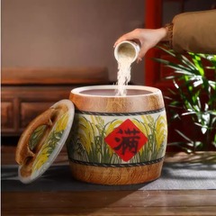 景徳鎮陶磁器米かめ家庭用蓋付き防湿防虫付き古い10斤50斤の米箱米桶