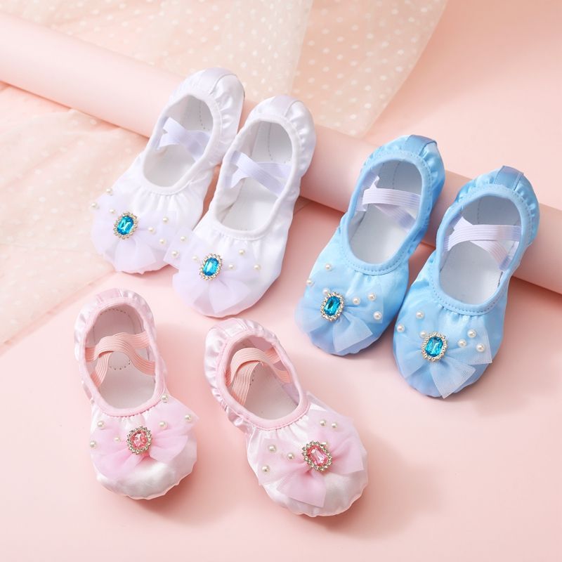 Cute Princess Dance Shoes for Kidsren, Soft-Soled Ballet Shoes for Girls, Chinese Dance Body Training Special Cat Claw Shoes