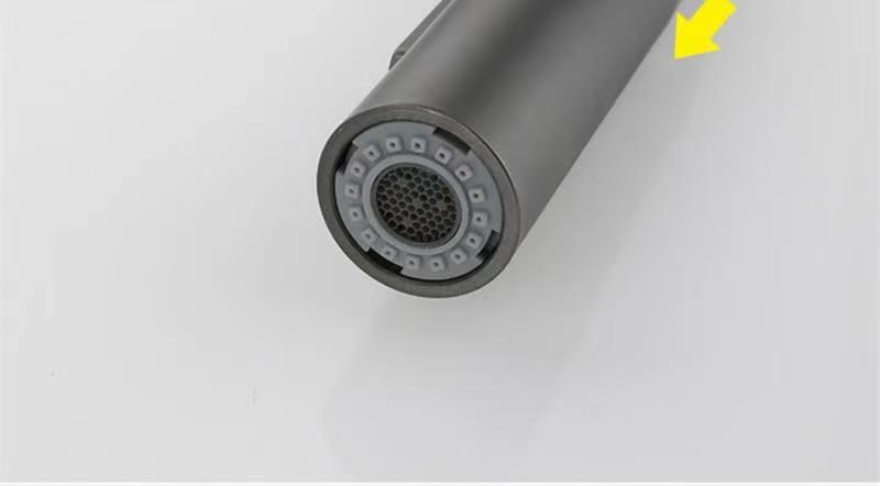 Guangdong gun gray pull-out kitchen cold and hot splash-proof faucet, all-copper kitchen sink telescopic faucet undefined