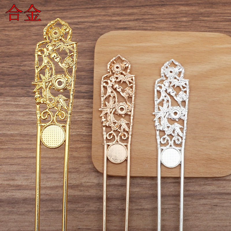 Аксессуары «сделай сам», ретро дворцовая заколка для волос, материал сплава, 12 мм, диск U-образная заколка (09854)