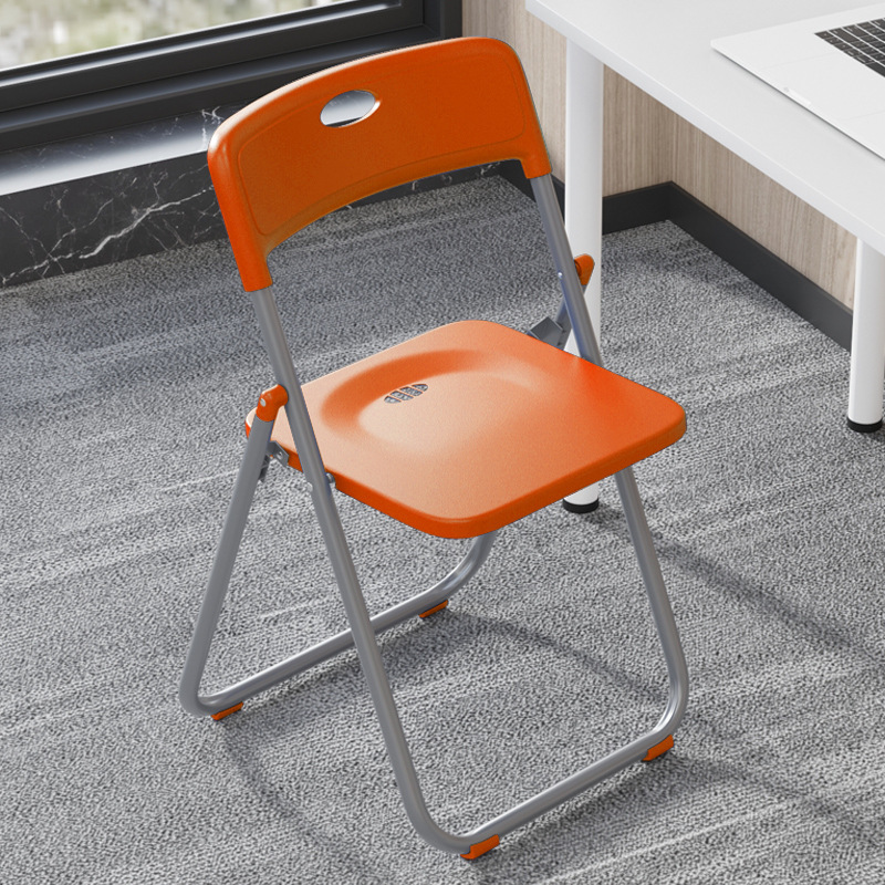 Silla plegable, silla de comedor de plástico para el hogar, evento portátil, capacitación en conferencias, respaldo del personal, silla de computadora, taburete, simple ins