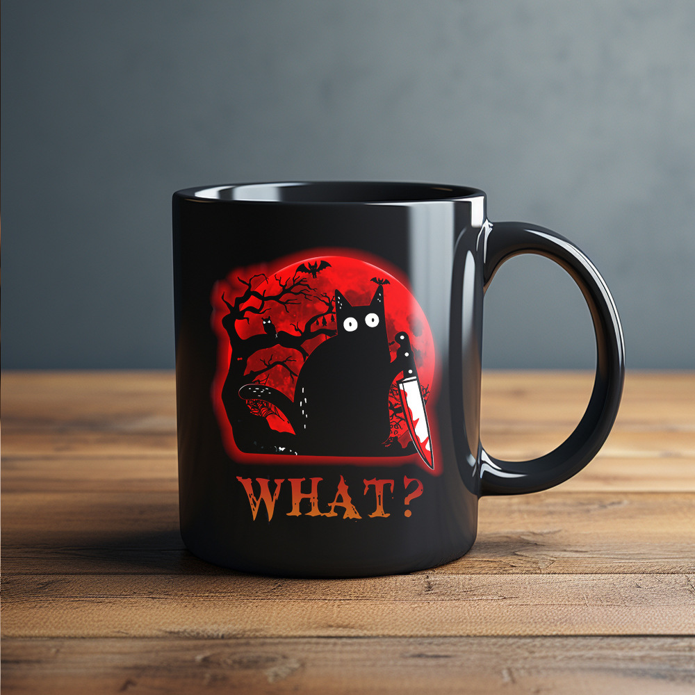 Август Внешняя торговля Новая тема Хэллоуина Черная кошка керамическая кружка