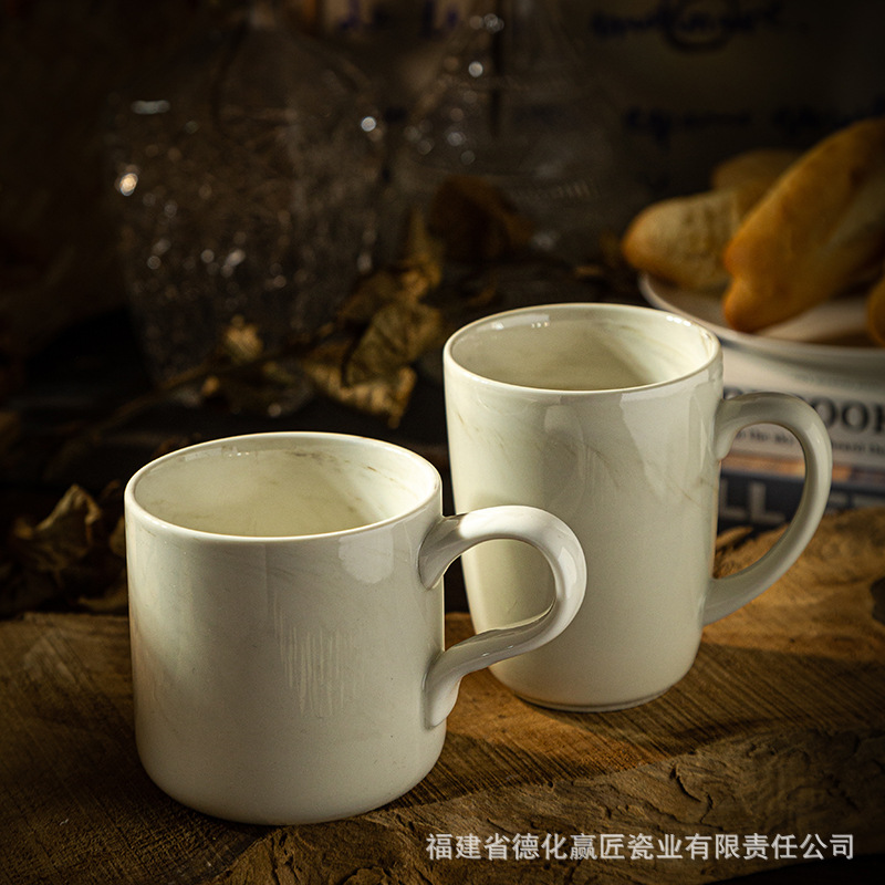 Tazas de cerámica de mármol transfronterizas europeas de marmol de pareja tazas de agua domésticas tazas de café para hombres y mujeres