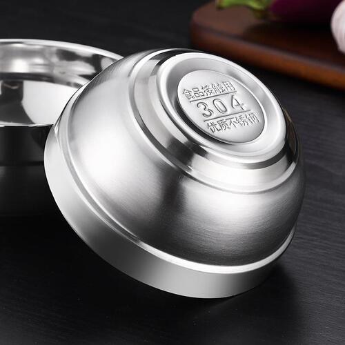 304 stainless steel platinum bowl school soup bowl vacuum double-layer bowl household anti-scalding bowl rice bowl children's insulated bowl