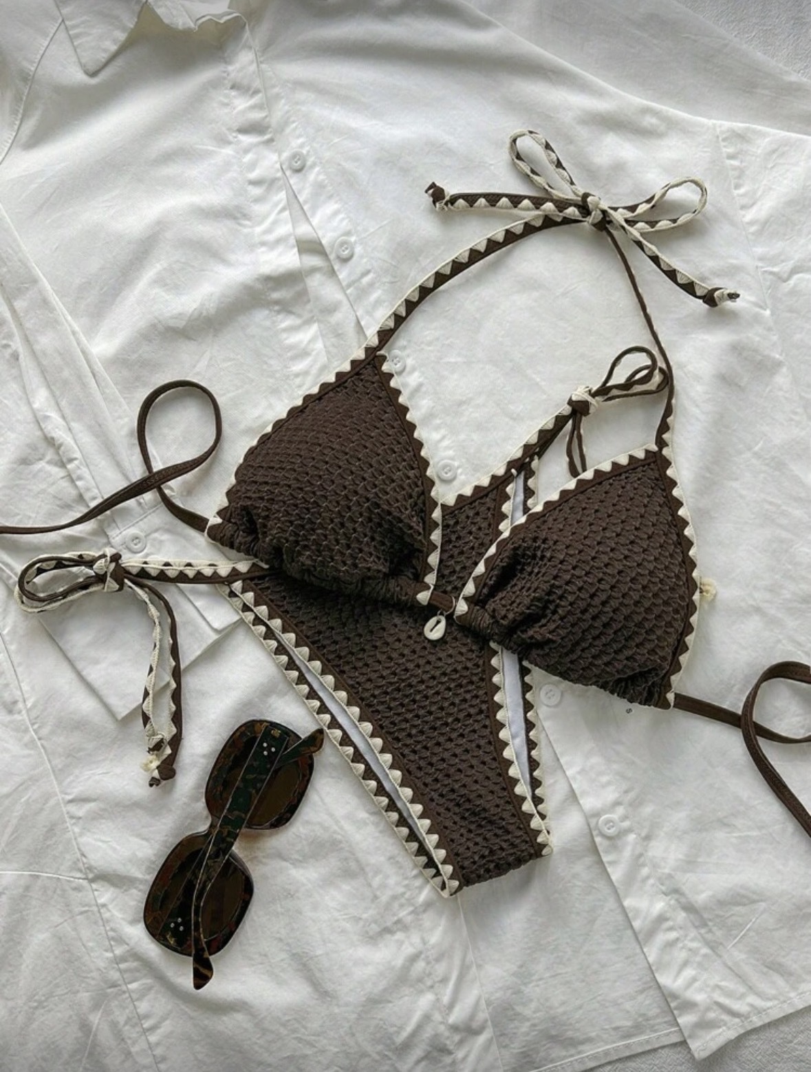 Set bikini donna sexy allacciato al collo due pezzi mare_voghion.com
