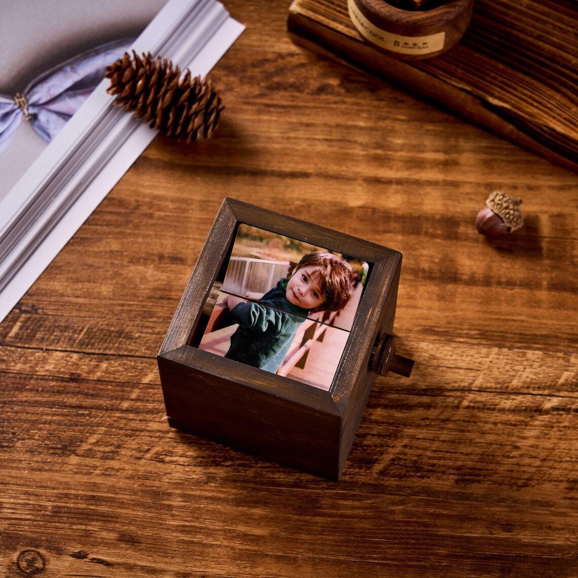 DIY caja de fotos giratoria personalidad foto máquina de animación de página manual álbum de fotos de regalo de cumpleaños creativo