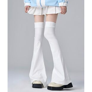 Subculture Homemade Pure Color Sweet Style Over-The-Knee Stacked Trumpet High Tube Slimming Look Pile Socks Two-Dimensional Wide Leg Sleeves