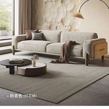 复古网红绒布日式豆腐块直排三人位意式极简实木灯芯绒布艺沙发