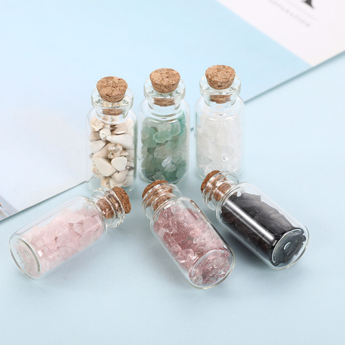 Cross-border natural crystal drift bottle colorful gravel wishing bottle agate fragrance bottle mini perfume bottle foreign trade wholesale