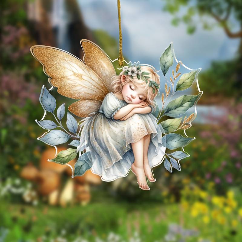 Mariposa acrílica hadas regalos de vacaciones plano transfronterizo automóvil espejo interior decoración colgante llavero colgante