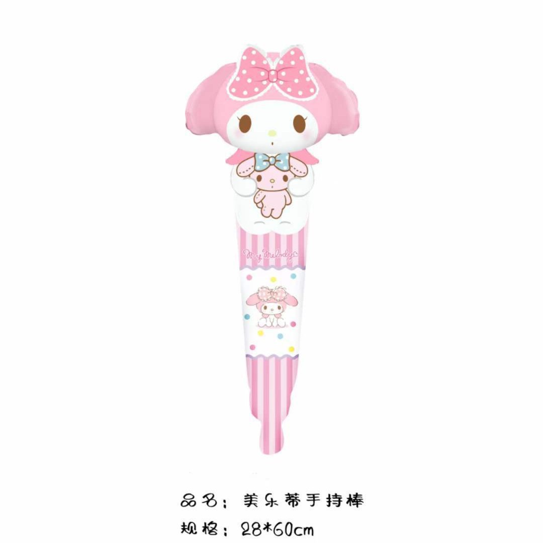 Balón de palos de mano, palos de palos en el puesto, empujando globos de aluminio, palos de mano, decorados de fiesta para niños, bolas de aluminio