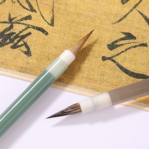 Thin gold body azure misty rain purple hair brush wolf hair small regular script French painting meticulous hook line practice thin gold body brush