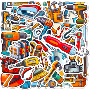Big Sale 50 New Tools Dabi Collage Paper Cross-Border Kidsren's Cartoon Electric Drill Saw Ax Repair Tool Kit