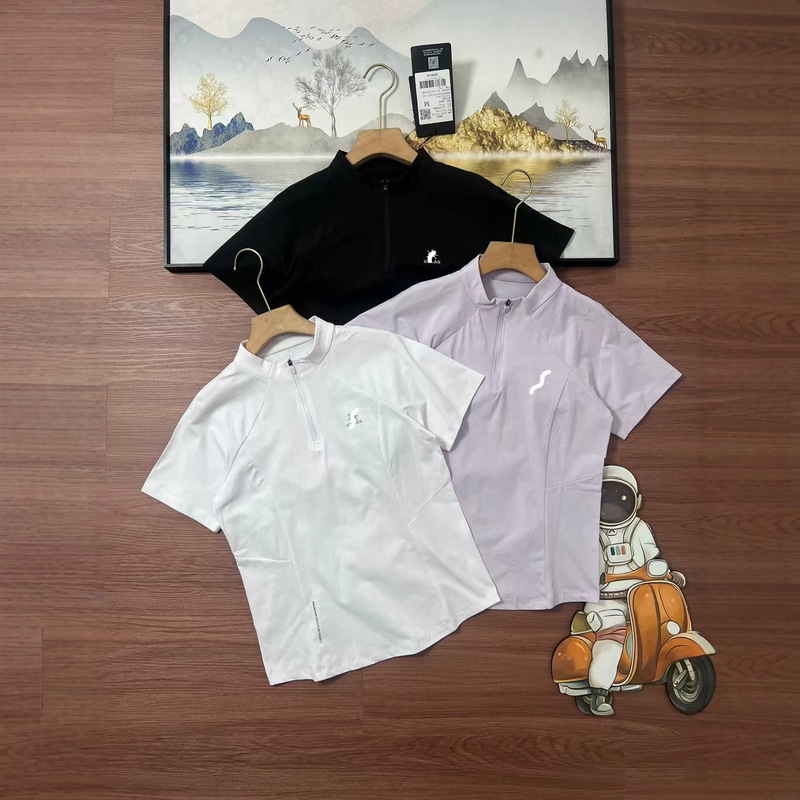 Cross-Border New Product Kailas New Women's Short-Sleeve T-Shirt, Slim Fit, Half-Zip, Sporty, Casual, Versatile, Breathable Cross-Border New Product Kailas New Women's Short-Sleeve T-Shirt, Slim Fit, Half-Zip, Sporty, Casual, Versatile, Breathable
