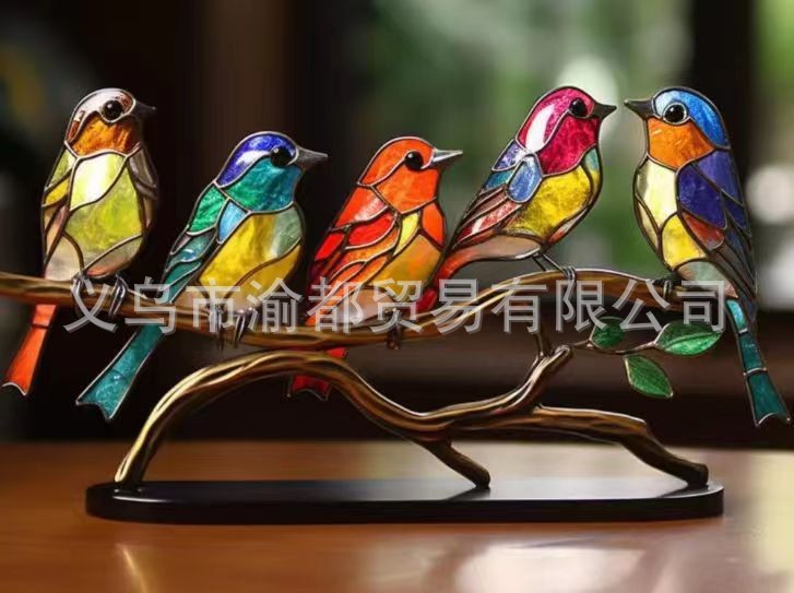 Un gran número de en stock nuevo Amazon pájaro adornos decoración del hogar adornos Baihua pájaro colgante serie de grupo de aves