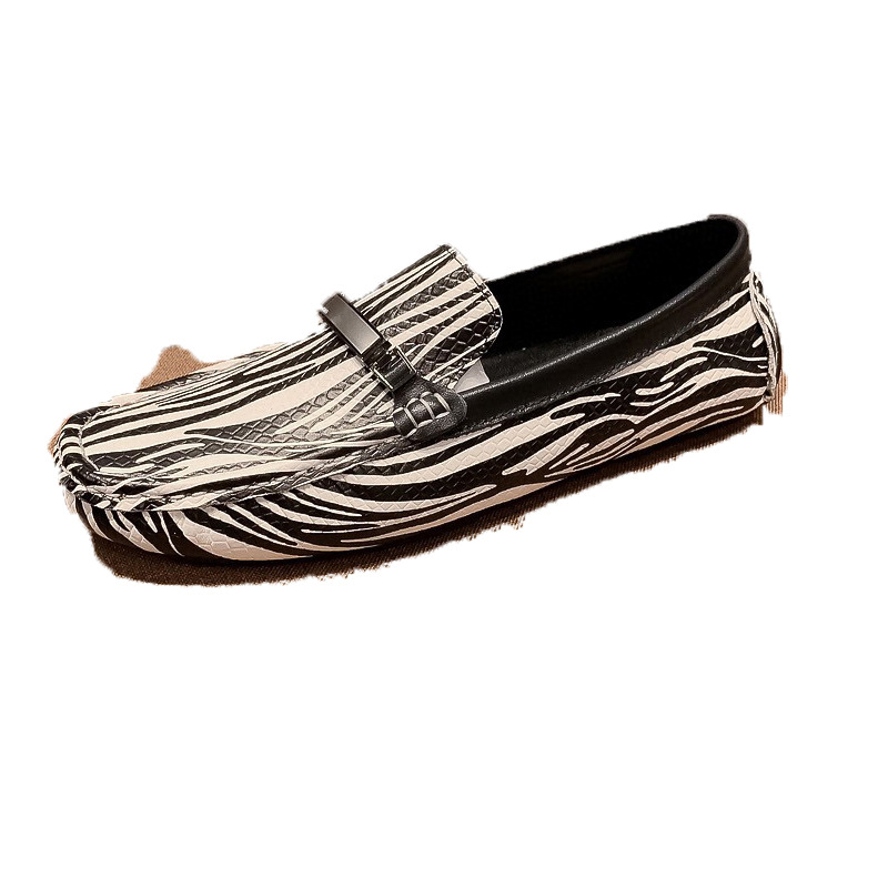2024 nuevos zapatos Bean para hombres zapatos de zebra zapatos de cuero para hombres de tendencia de moda europea zapatos de alta calidad para hombres