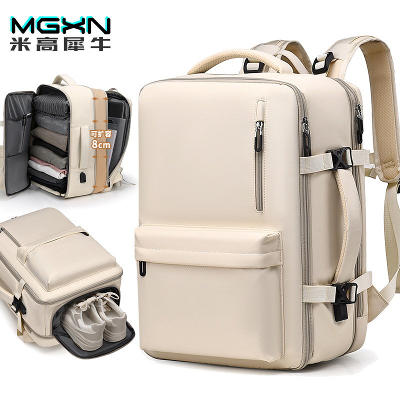 Cross-Border Large-Capacity Fashionable Schoolbag for Women, Trendy High-End Backpack, Lightweight Commuter Computer Bag, Men's Travel Backpack