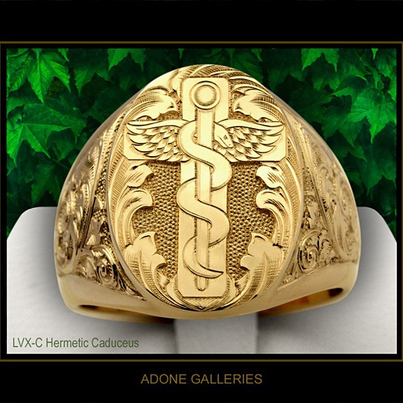 Hecheng wish Explosions Plated 18K Gold Vintage Carved Godfather Ring Senior Men's Engagement Ring