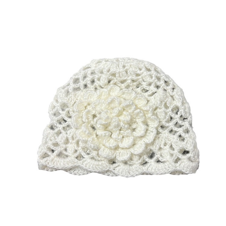 Elegant Handmade Flower Hollow Knit Pullover Hepburn Retro Style_voghion.com