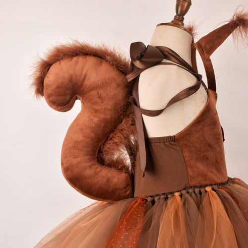 Squirrel Style Children's Dress Animal Costume Clothing Children's Party Performance Costume Role-Playing Cross-Border Amazon