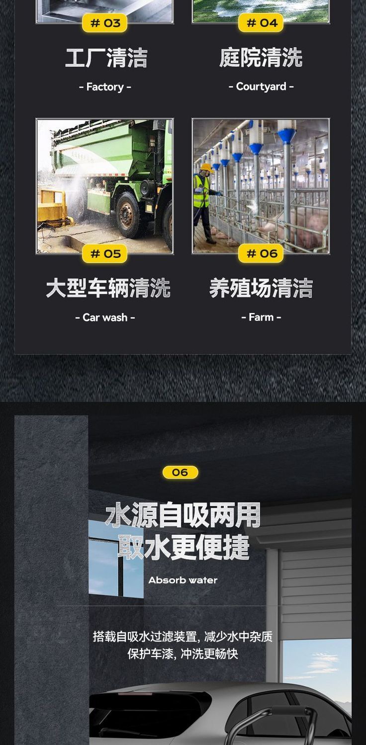 Commercial high-power car washing water gun 220V high-pressure