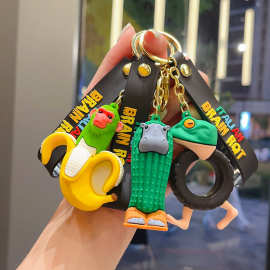 爆款山海经钥匙扣搞怪木棍人穿鞋鲨鱼公仔挂件解压小玩具礼品批发