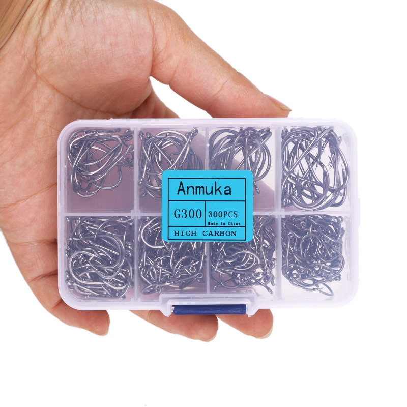 Tuanfu isini anzuelo en caja 100-2000 set caja con gancho de púas con agujero anzuelo artes de pesca Taobao