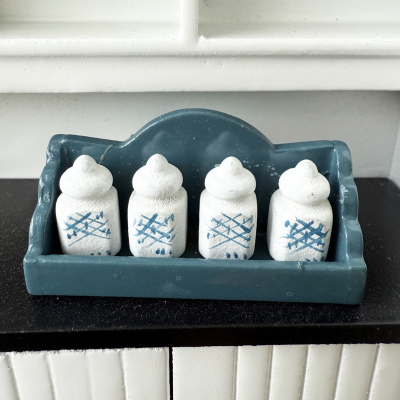 1:12 Doll House Mini Model Toy dollhouse Props Accessories Green Kitchen Spice Rack Storage Rack