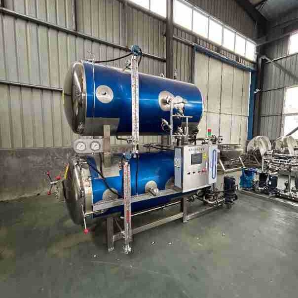 卧式蒸汽杀菌釜牛肉酱玻璃瓶淋水式杀菌锅鱼罐头高温高压灭菌锅