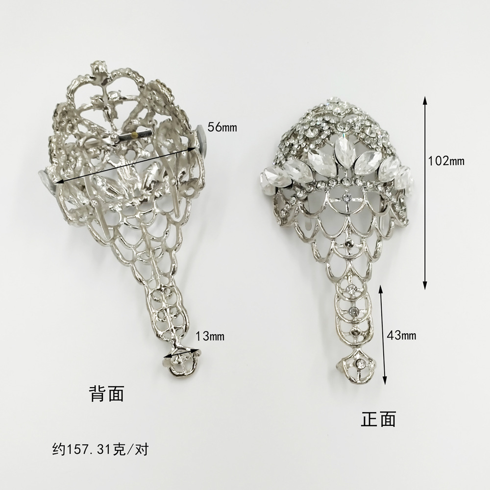 Zapatos complejos retro chinos con Phoenix-tipo talón decoración hueco metal pieza accesorios zapatos de boda zapatos de tacón alto zapato femenino cubierta