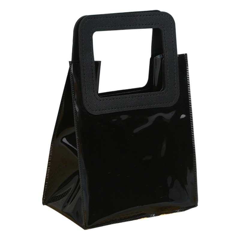 Bolso de PVC negro personalizado color caramelo ins estilo moda bolso de mano bolso de La jalea regalo al por mayor Bolso de Plástico