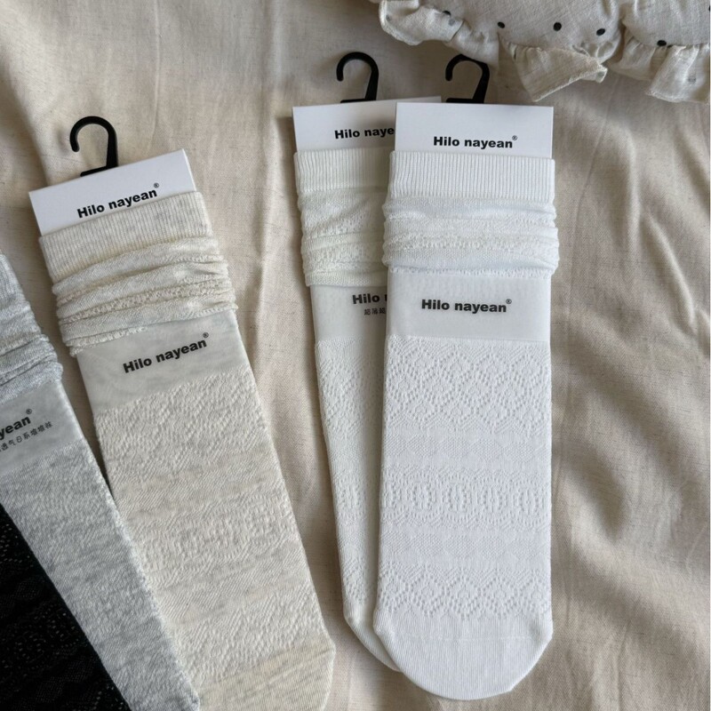 Great Japanese-Style Linen Texture! Hilo Nayean South Industry's Dark Floral Pattern Is Very Attractive, Women's Mid-Calf Hollow-Out Socks Great Japanese-Style Linen Texture! Hilo Nayean South Industry's Dark Floral Pattern Is Very Attractive, Women's Mid-Calf Hollow-Out Socks