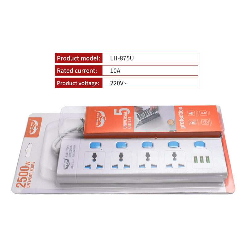 LH - 873U 874U 875U 3 4 5 interruptor multiconexión interruptor independiente enchufe de cable USB