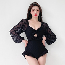 2025年新款游泳衣纯欲ins保守遮肚显瘦泡温泉高级感泳装现货批发