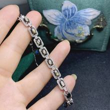 天然星光蓝宝石手链925银镶嵌设计感复古彩宝首饰手链女一件批发