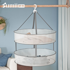 舒米雙層晾衣籃晾衣網 晾曬網衣服平鋪摺疊防風曬衣籃晾毛衣神器